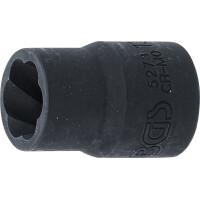 BGS 5273 Spiral-Profil-Steckschlüssel-Einsatz / Schraubenausdreher | Antrieb Innenvierkant 10 mm (3/8") | SW 13 mm