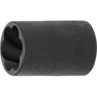 BGS 5275 Spiral-Profil-Steckschlüssel-Einsatz / Schraubenausdreher | Antrieb Innenvierkant 10 mm (3/8") | SW 15 mm