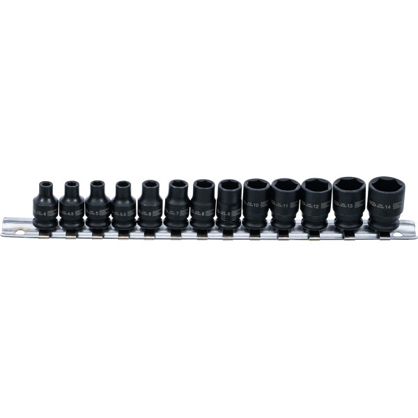 BGS 5296 Kraft-Steckschlüssel-Einsatz-Satz Sechskant | Antrieb Innenvierkant 6,3 mm (1/4") | SW 4 - 14 mm | 13-tlg.