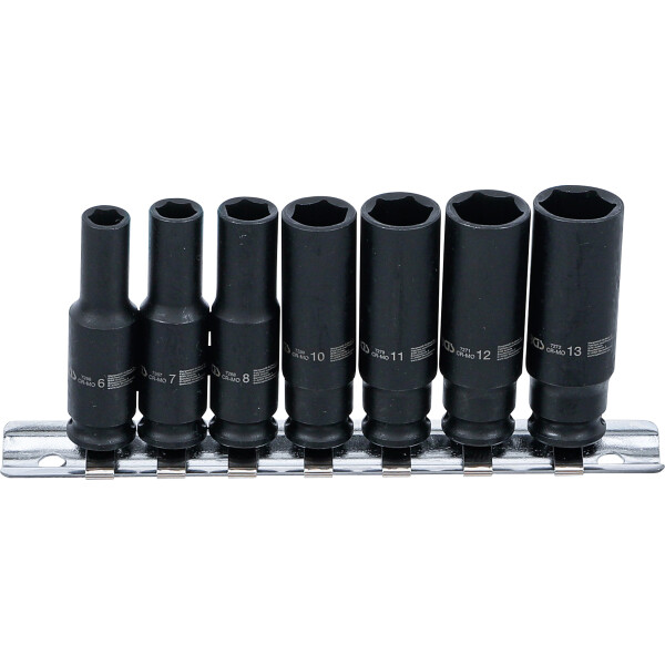 BGS 5299 Kraft-Steckschlüssel-Einsatz-Satz Sechskant, tief | Antrieb Innenvierkant 6,3 mm (1/4") | SW 6 - 13 mm | 7-tlg.