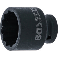 BGS 5312 Kraft-Steckschlüssel-Einsatz Zwölfkant | Antrieb Innenvierkant 12,5 mm (1/2") | SW 32 mm
