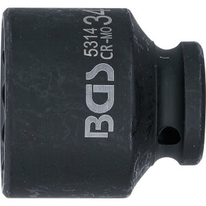 BGS 5314 Kraft-Steckschlüssel-Einsatz Zwölfkant | Antrieb Innenvierkant 12,5 mm (1/2") | SW 34 mm