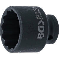 BGS 5314 Kraft-Steckschlüssel-Einsatz Zwölfkant | Antrieb Innenvierkant 12,5 mm (1/2") | SW 34 mm