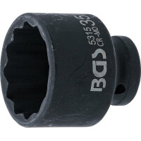BGS 5315 Kraft-Steckschlüssel-Einsatz Zwölfkant | Antrieb Innenvierkant 12,5 mm (1/2") | SW 35 mm
