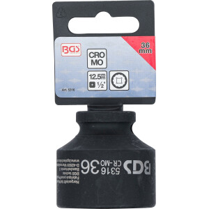 BGS 5316 Kraft-Steckschlüssel-Einsatz Zwölfkant | Antrieb Innenvierkant 12,5 mm (1/2") | SW 36 mm