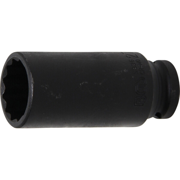 BGS 5336 Kraft-Steckschlüssel-Einsatz Zwölfkant, tief | Antrieb Innenvierkant 12,5 mm (1/2") | SW 27 mm