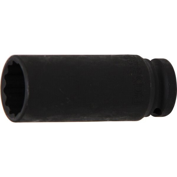 BGS 5343 Kraft-Steckschlüssel-Einsatz Zwölfkant, tief | Antrieb Innenvierkant 12,5 mm (1/2") | SW 24 mm