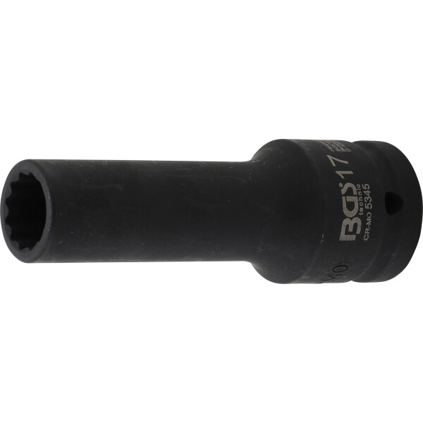 BGS 5345 Kraft-Steckschlüssel-Einsatz Zwölfkant, tief | Antrieb Innenvierkant 20 mm (3/4") | SW 17 mm