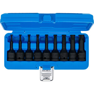 BGS 5480 Kraft-Bit-Einsatz-Satz | Antrieb Innenvierkant 12,5 mm (1/2") | T-Profil (für Torx) T20 - T70 | 9-tlg.