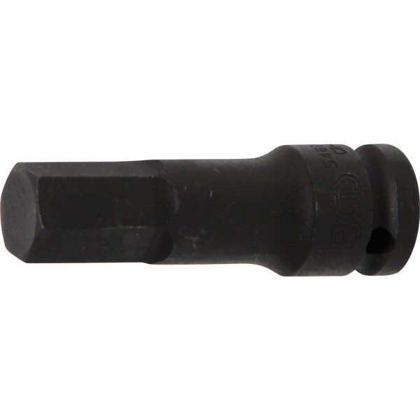 BGS 5481-M17 Kraft-Bit-Einsatz | Länge 75 mm | Antrieb Innenvierkant 12,5 mm (1/2") | Innensechskant 17 mm