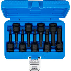 BGS 5482 Kraft-Bit-Einsatz-Satz | Antrieb Innenvierkant 12,5 mm (1/2") | Innenvielzahn (für XZN) M4 - M16 | 9-tlg.