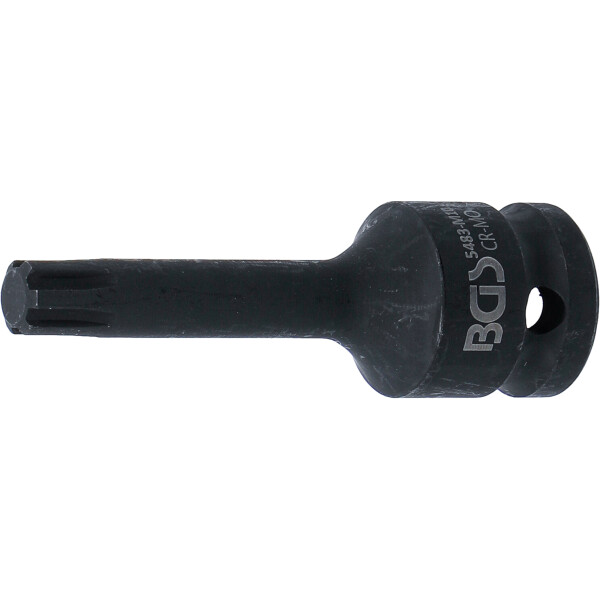 BGS 5483-M10 Kraft-Bit-Einsatz | Länge 75 mm | Antrieb Innenvierkant 12,5 mm (1/2") | Keil-Profil (für RIBE) M10