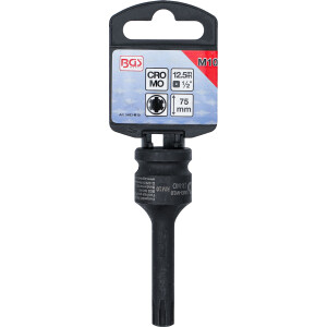 BGS 5483-M10 Kraft-Bit-Einsatz | Länge 75 mm | Antrieb Innenvierkant 12,5 mm (1/2") | Keil-Profil (für RIBE) M10