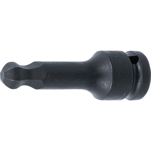 BGS 5488-12 Kraft-Bit-Einsatz | Länge 75 mm | Antrieb Innenvierkant 12,5 mm (1/2") | Innensechskant mit Kugelkopf 12 mm