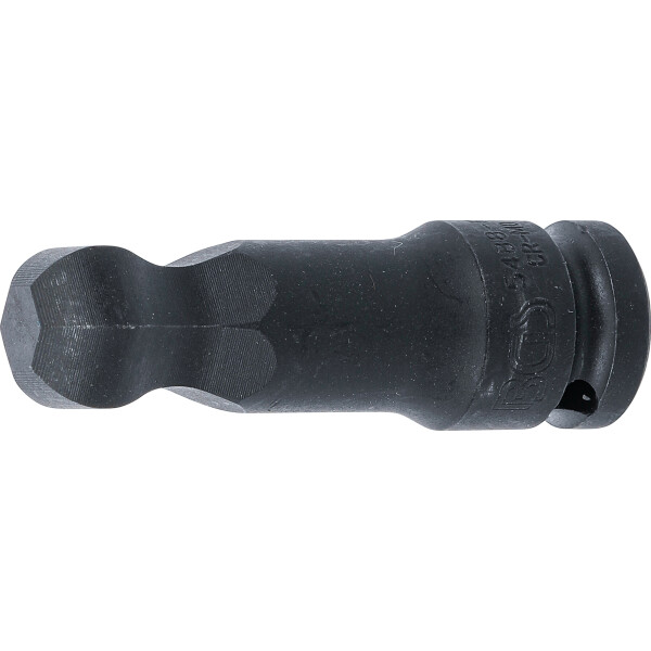 BGS 5488-19 Kraft-Bit-Einsatz | Länge 75 mm | Antrieb Innenvierkant 12,5 mm (1/2") | Innensechskant mit Kugelkopf 19 mm