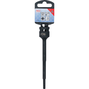 BGS 5490-H5 Kraft-Bit-Einsatz | Länge 150 mm | Antrieb Innenvierkant 12,5 mm (1/2") | Innensechskant 5 mm