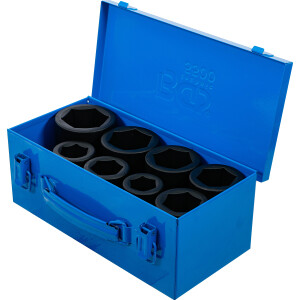 BGS 5500 Kraft-Steckschlüssel-Einsatz-Satz Sechskant, tief | Antrieb Innenvierkant 25 mm (1") | SW 27 - 50 mm | 8-tlg.