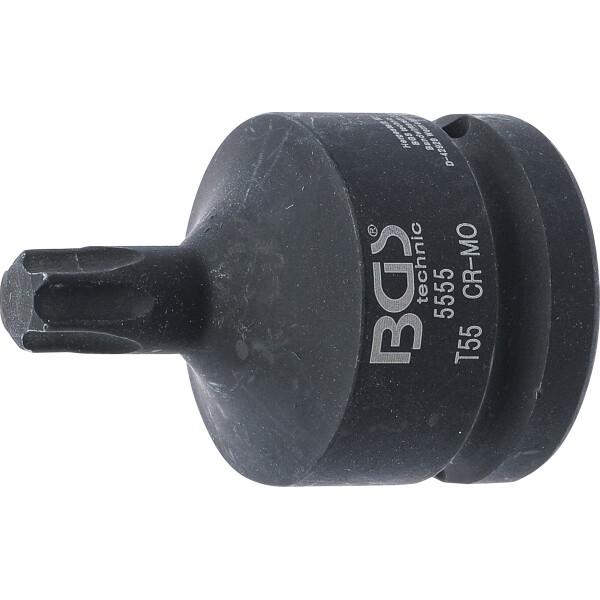 BGS 5555 Kraft-Bit-Einsatz | Länge 60 mm | Antrieb Innenvierkant 20 mm (3/4") | T-Profil (für Torx) T55