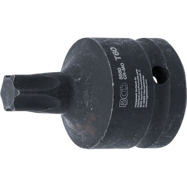 BGS 5560 Kraft-Bit-Einsatz | Länge 60 mm | Antrieb Innenvierkant 20 mm (3/4") | T-Profil (für Torx) T60