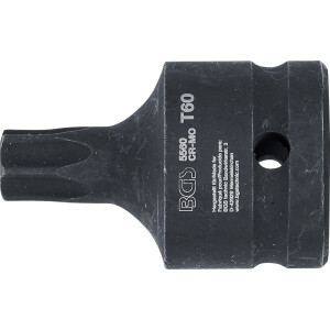 BGS 5560 Kraft-Bit-Einsatz | Länge 60 mm | Antrieb Innenvierkant 20 mm (3/4") | T-Profil (für Torx) T60