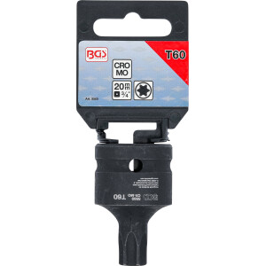BGS 5560 Kraft-Bit-Einsatz | Länge 60 mm | Antrieb Innenvierkant 20 mm (3/4") | T-Profil (für Torx) T60