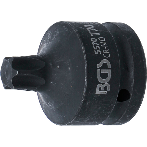 BGS 5570 Kraft-Bit-Einsatz | Länge 60 mm | Antrieb Innenvierkant 20 mm (3/4") | T-Profil (für Torx) T70