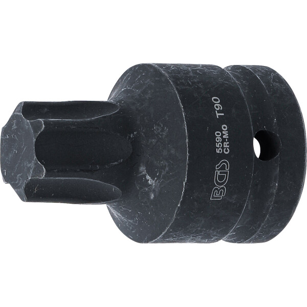 BGS 5590 Kraft-Bit-Einsatz | Länge 60 mm | Antrieb Innenvierkant 20 mm (3/4") | T-Profil (für Torx) T90
