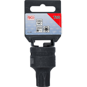 BGS 5590 Kraft-Bit-Einsatz | Länge 60 mm | Antrieb Innenvierkant 20 mm (3/4") | T-Profil (für Torx) T90