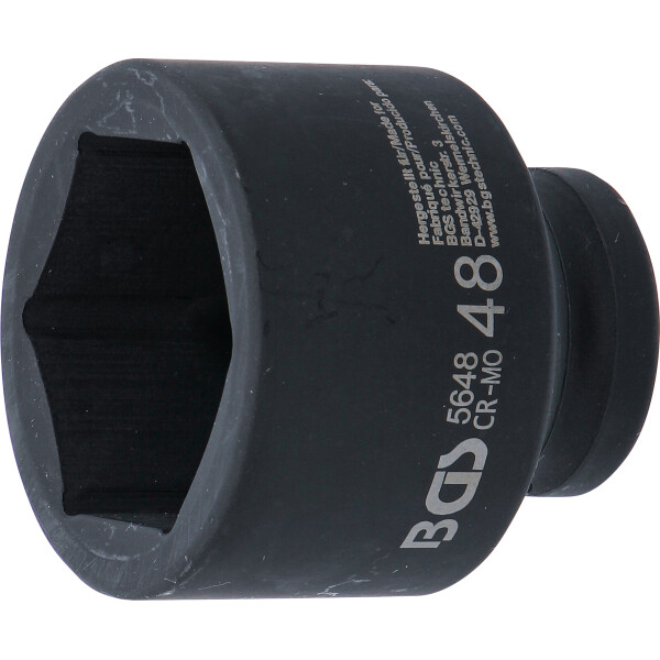 BGS 5648 Kraft-Steckschlüssel-Einsatz Sechskant | Antrieb Innenvierkant 20 mm (3/4") | SW 48 mm