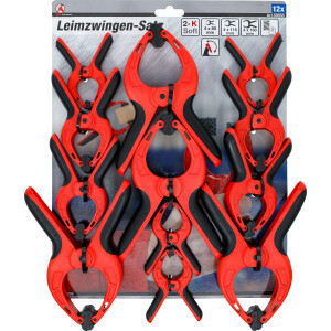 BGS Diy 59858 Leimzwingen-Satz | Nylon | 85 - 160 mm | 12-tlg.