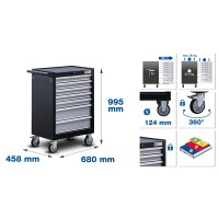 BGS 6061 Werkstattwagen | 7 Schubladen | mit 120 Werkzeugen