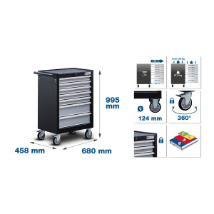BGS 6062 Werkstattwagen | 7 Schubladen | mit 263 Werkzeugen