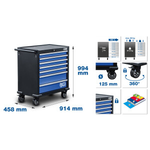 BGS 6063 Werkstattwagen XL | 7 Schubladen | mit 301...