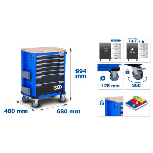 BGS 6066 Werkstattwagen | 7 Schubladen | mit 263 Werkzeugen