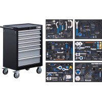 BGS 6076 Werkstattwagen | 7 Schubladen | Motor-Einstellwerkzeug-Sätze | 223-tlg.