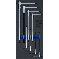 BGS 6081 Werkstattwageneinlage 1/3: Schraubendreher-Satz mit T-Gleitgriff | Innensechskant | 2 - 10 mm | 8-tlg.