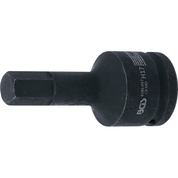 BGS 6185-H17 Kraft-Bit-Einsatz | Länge 100 mm | Antrieb Innenvierkant 20 mm (3/4") | Innensechskant 17 mm