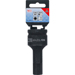 BGS 6185-H19 Kraft-Bit-Einsatz | Länge 100 mm | Antrieb Innenvierkant 20 mm (3/4") | Innensechskant 19 mm