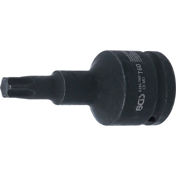BGS 6185-T60 Kraft-Bit-Einsatz | Länge 100 mm | Antrieb Innenvierkant 20 mm (3/4") | T-Profil (für Torx) T60