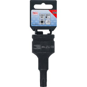 BGS 6185-T60 Kraft-Bit-Einsatz | Länge 100 mm | Antrieb Innenvierkant 20 mm (3/4") | T-Profil (für Torx) T60