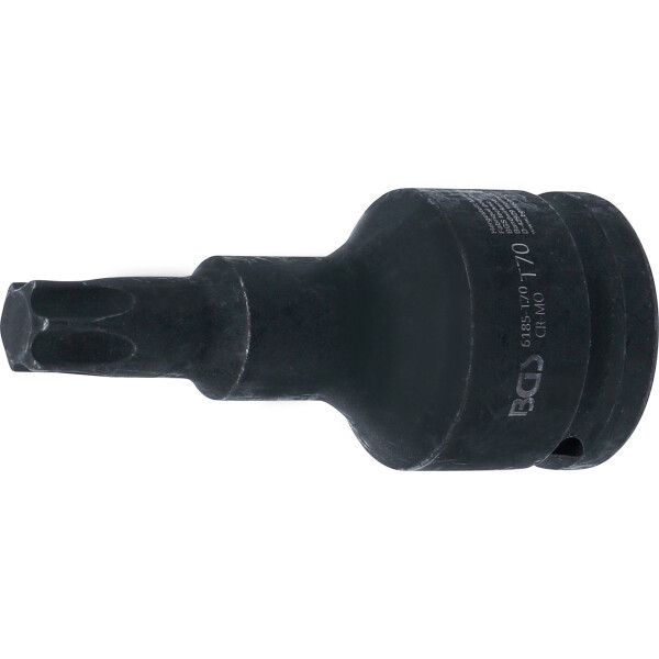 BGS 6185-T70 Kraft-Bit-Einsatz | Länge 100 mm | Antrieb Innenvierkant 20 mm (3/4") | T-Profil (für Torx) T70