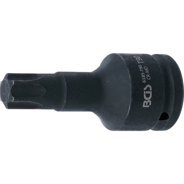 BGS 6185-T90 Kraft-Bit-Einsatz | Länge 100 mm | Antrieb Innenvierkant 20 mm (3/4") | T-Profil (für Torx) T90