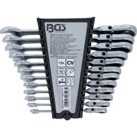 BGS 6546 Ratschenring-Maulschlüssel-Satz | abwinkelbar | SW 8 - 19 mm | 12-tlg.