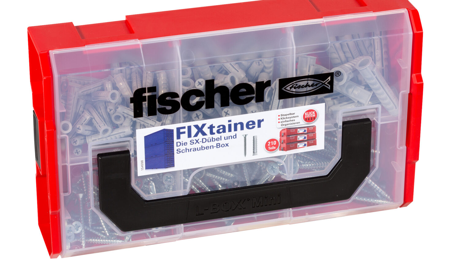 Die SX-Dübel und Schrauben-Box enthält den fischer Dübel SX und die entsprechenden Schrauben (210 Teile). Die FixTainer-Boxen sind mit...