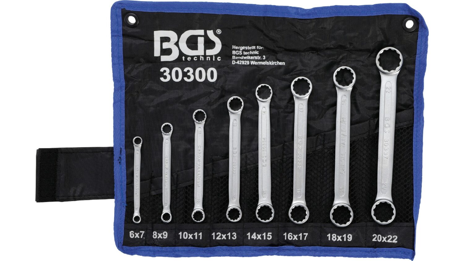 Bild vom BGS 30300 Doppel-Ringschlüssel-Satz | extra flach | SW 6 - 22 mm | 8-tlg.