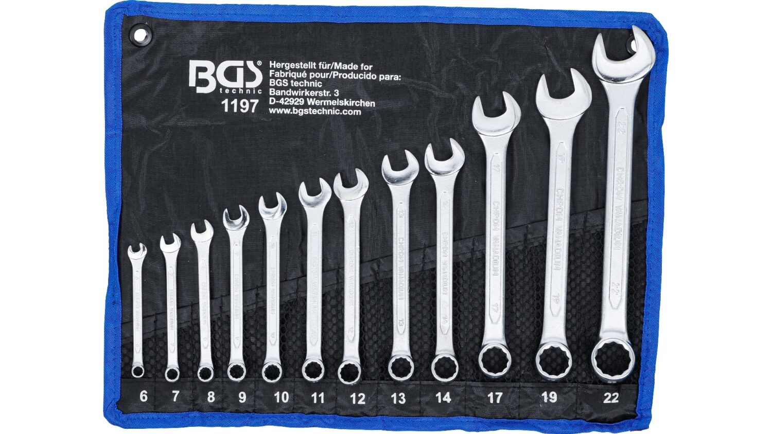 BGS 1197 Maul-Ringschlüssel-Satz | SW 6 - 22 mm | 12-tlg.