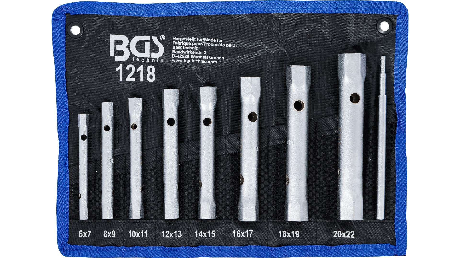 BGS 1218 Rohrsteckschlüssel-Satz | SW 6 x 7 - 20 x 22 mm | 9-tlg.