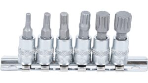 BGS 2162 Bit-Einsatz-Satz | Antrieb Innenvierkant 6,3 mm (1/4") | Innenvielzahn (für XZN) M4 - M12 | 6-tlg.