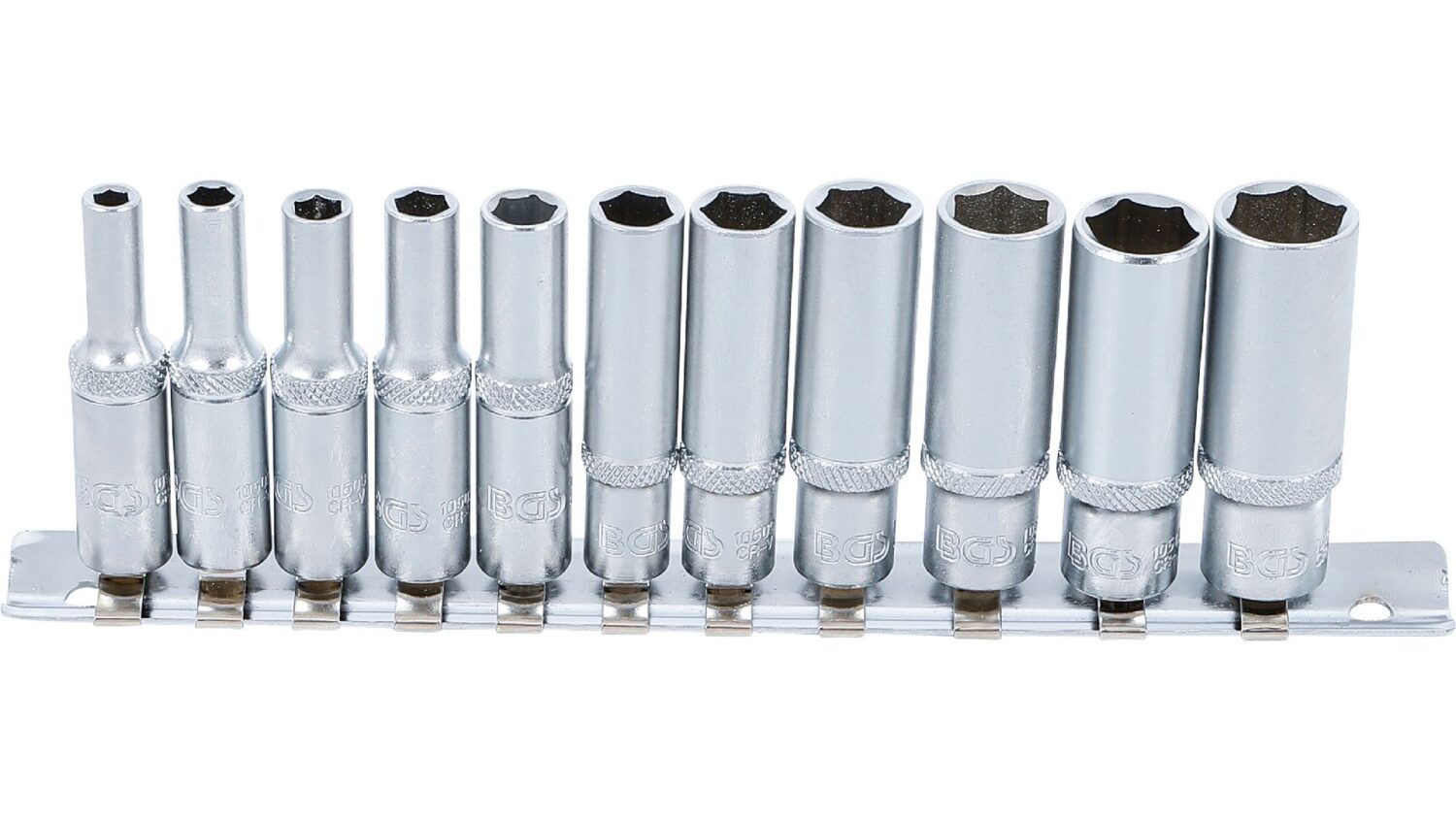 BGS 2221 Steckschlüssel-Einsatz-Satz Sechskant, tief | Antrieb Innenvierkant 6,3 mm (1/4") | SW 4 - 13 mm | 11-tlg.