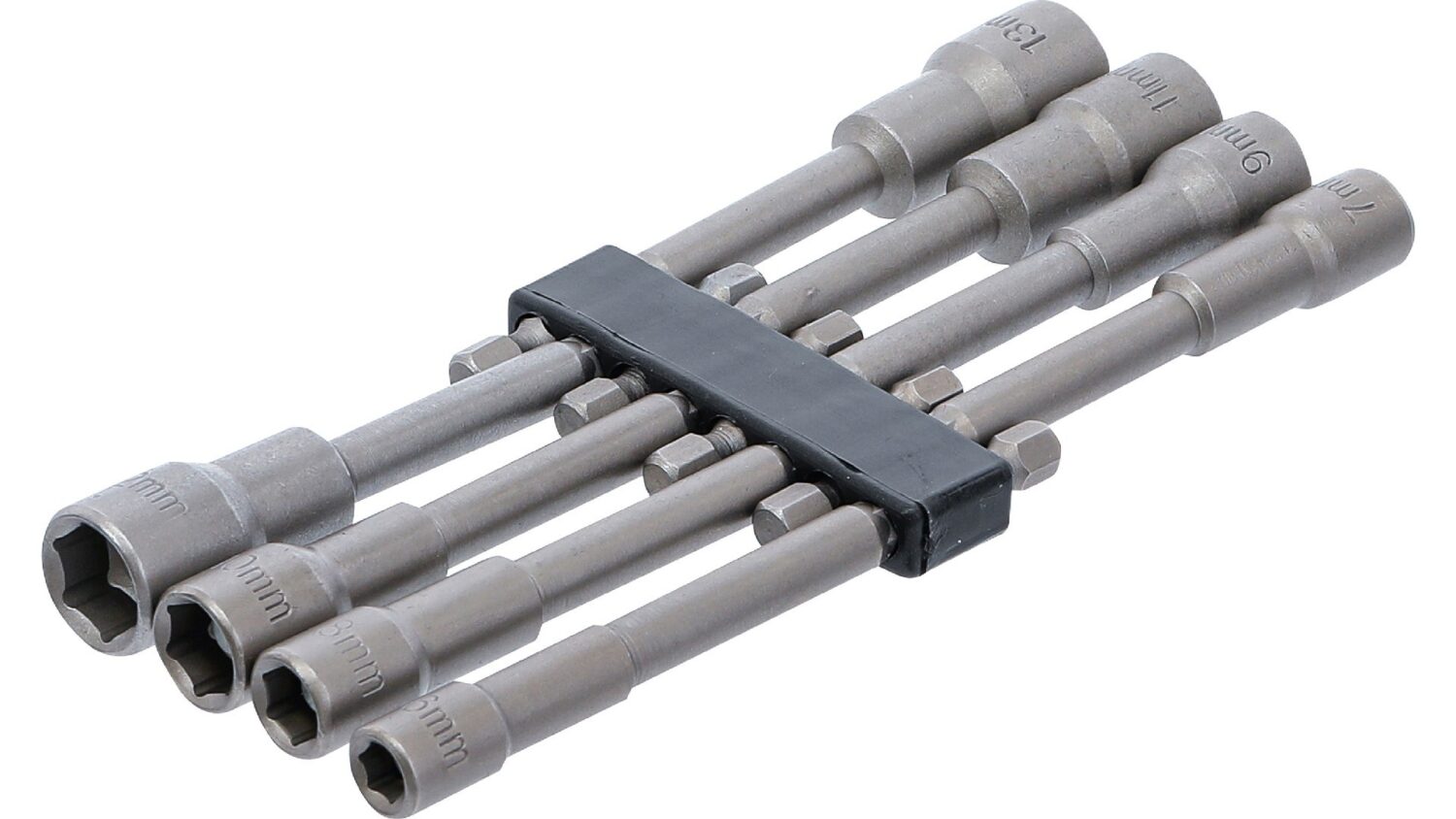 BGS 2759 Steckschlüssel-Einsatz-Satz Sechskant | extra lang | Antrieb Außensechskant 6,3 mm (1/4") | für Bohrmaschinen | SW 6 - 13 mm | 8-tlg.
